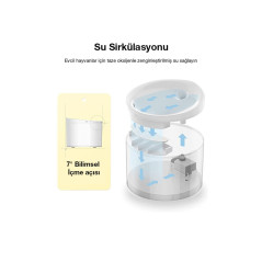 Evcil Hayvan Akıllı Su Kabı, Su Pınarı Wifi Bluetooth Destekli - Uv Teknoloji - Uygulama Ile Kontrol