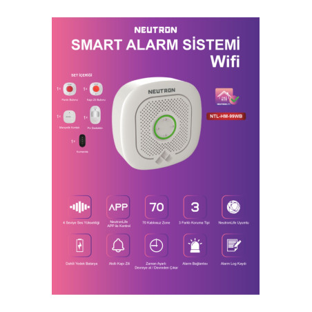 Wi-fi Smart Alarm Ve Güvenlik Sistemi - Kablosuz Alarm Seti - App Ile Kontrol