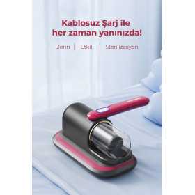 Anti Alerjen Uv Işınlı Şarjlı Yatak Ve Koltuk El Süpürgesi Gri