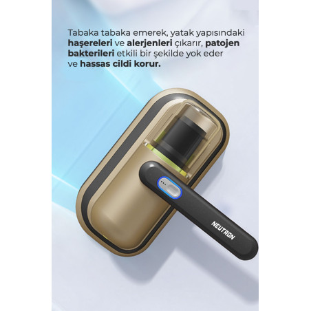 Anti Alerjen Uv Işınlı Şarjlı Yatak Ve Koltuk El Süpürgesi Gold