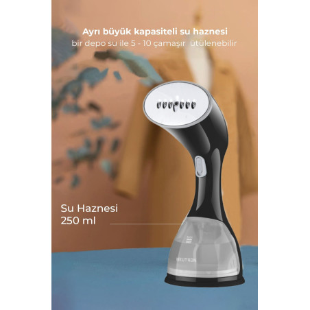 Portatif Buharlı Kırışık Giderici Dikey Ütü Siyah