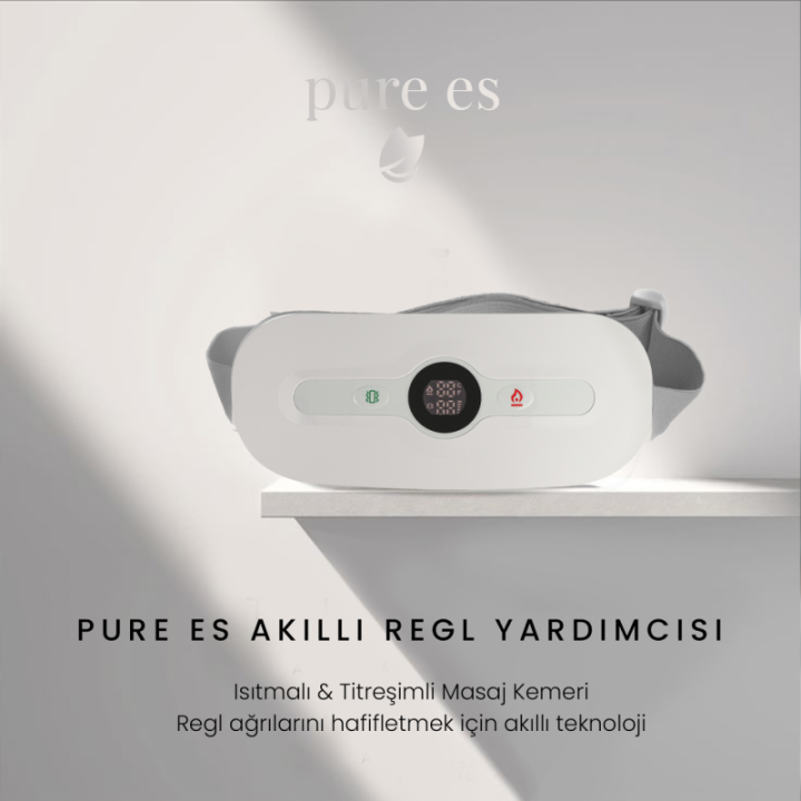 Pure Es 6 Kademe Isıtmalı & Titreşimli Bel, Sırt ve Karın Masaj Kemeri - Beyaz - görsel 6
