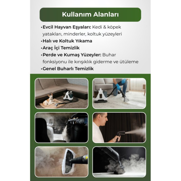 PURE ES DeepCleaner 13.000 Pa | Koltuk Yıkama | Ütüleme | Buharlı Temizleme | PetCare