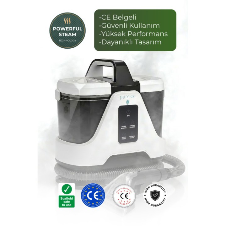 PURE ES DeepCleaner 13.000 Pa | Koltuk Yıkama | Ütüleme | Buharlı Temizleme | PetCare